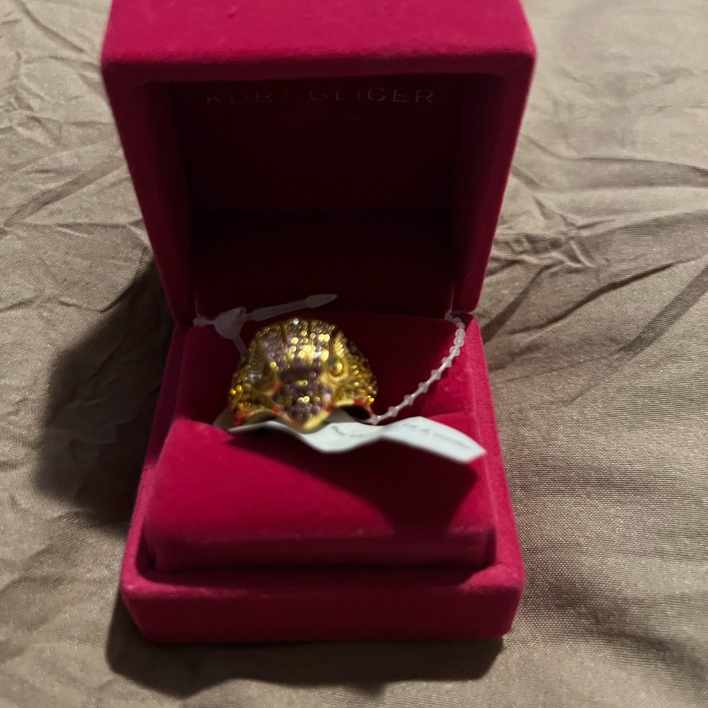 Kurt Geiger Gold Ring with Purple Highlights